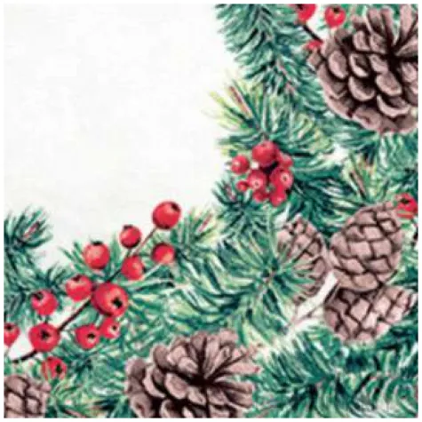 serwetki ramka galazek swierkowych paw 33 cm 20 szt