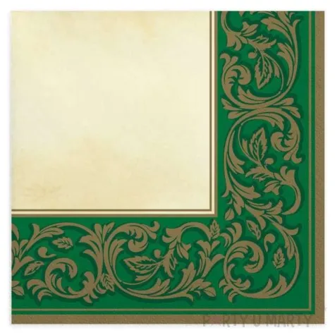 serwetki ramka roccoco zielone maki 33 cm 20 szt