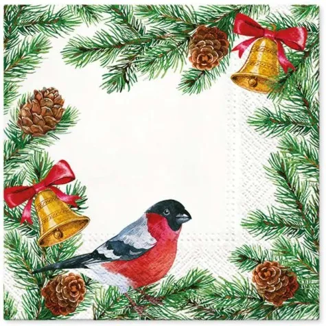 serwetki ramka z dzwonkami paw 33 cm 20 szt