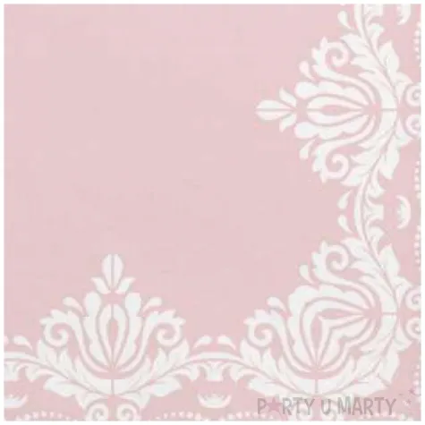 serwetki ramka z ornamentu rozowa maki 33 cm 20 szt