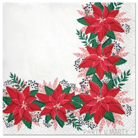 serwetki ramka z poinsecji paw 33 cm 20 szt