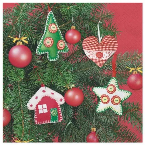 serwetki recznie robione ozdoby choinkowe maki 33 cm 20 szt