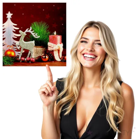 serwetki renifer i swieca na ciemnym tle maki 33 cm 20 szt