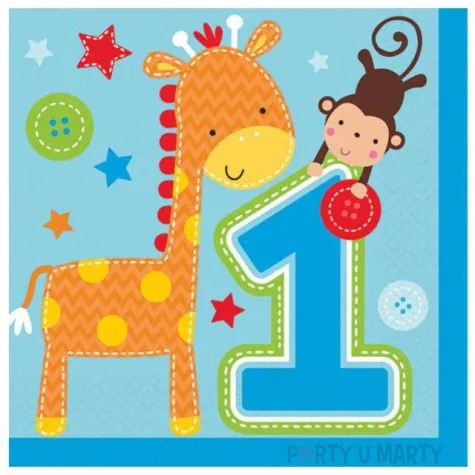 serwetki roczek one wild boy blekitne 33 cm 16 szt