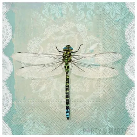 serwetki romantyczna wazka paw 33 cm 20 szt