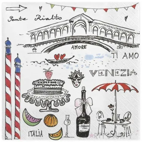 serwetki romantyczna wenecja maki 33 cm 20 szt