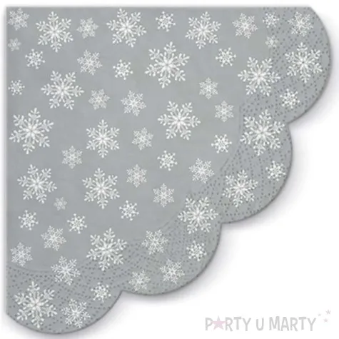 serwetki rondo gwiazdy wszedzie srebrne paw 32 cm 12 szt