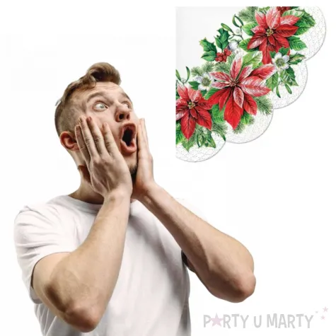 serwetki rondo poisencja biale paw 32 cm 12 szt