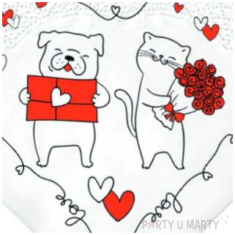 serwetki rondo walentynki serce paw 32 cm 12 szt