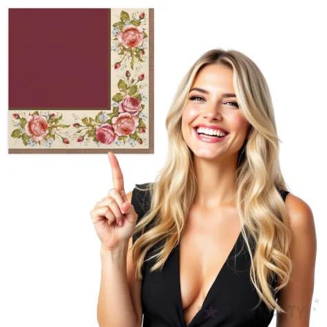 serwetki rozana ramka czerwone maki 33 cm 20 szt