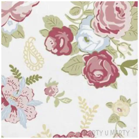 serwetki rozane dywan biale maki 33 cm 20 szt