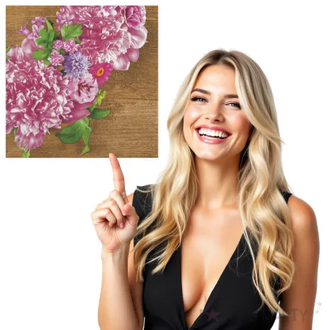 serwetki rozowy wianek z piwoni maki 33 cm 20 szt