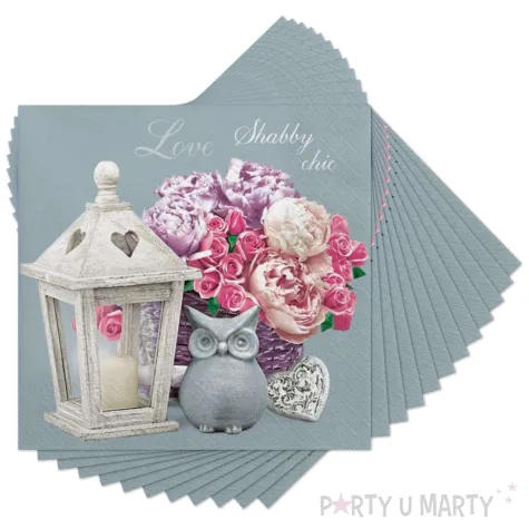 serwetki rustykalna latarenka maki 33 cm 20 szt