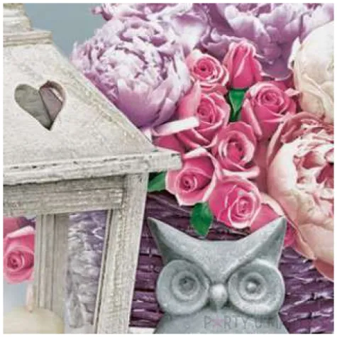 serwetki rustykalna latarenka maki 33 cm 20 szt