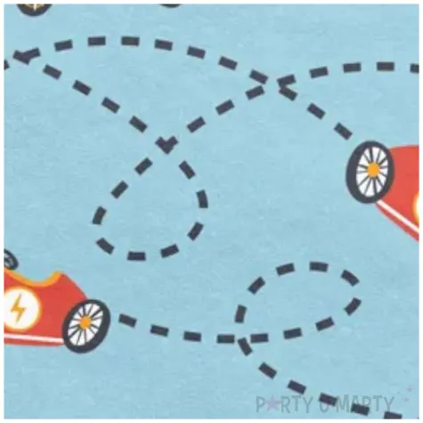 serwetki samochody wyscigowe blekitne partydeco 33 cm 12 szt