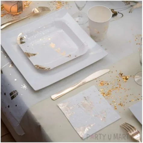 serwetki sanie swietego mikolaja santex zlote metaliczne 25 cm 20 szt