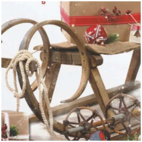 serwetki sanie vintage z prezentami maki 33 cm 20 szt