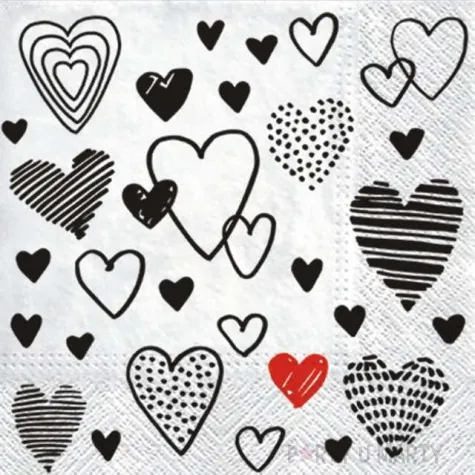 serwetki serca crazy love paw 33 cm 20 szt