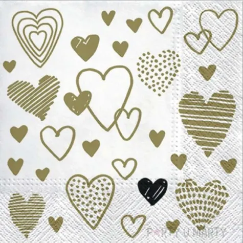 serwetki serca crazy love paw 33 cm 20 szt