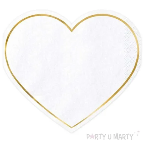 serwetki serce biale partydeco 20 szt