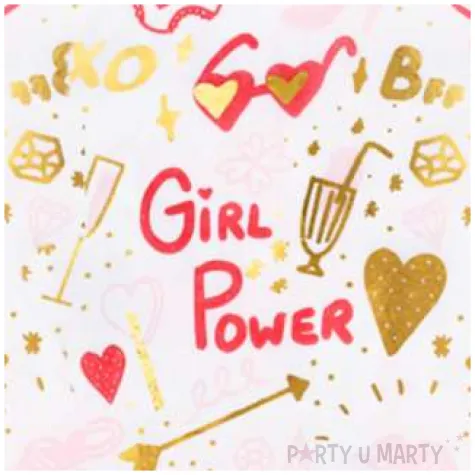 serwetki serce girl power partydeco 16 x 15 cm 20 szt