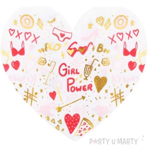 serwetki serce girl power partydeco 16 x 15 cm 20 szt
