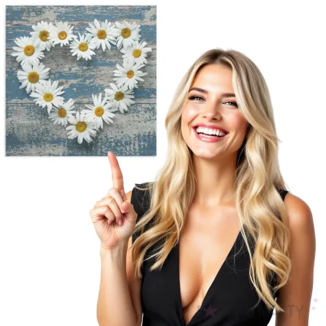 serwetki serce ze stokrotek maki 33 cm 20 szt