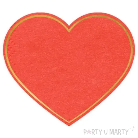 serwetki serce ze zlotym obrysem partydeco 25 cm 20 szt