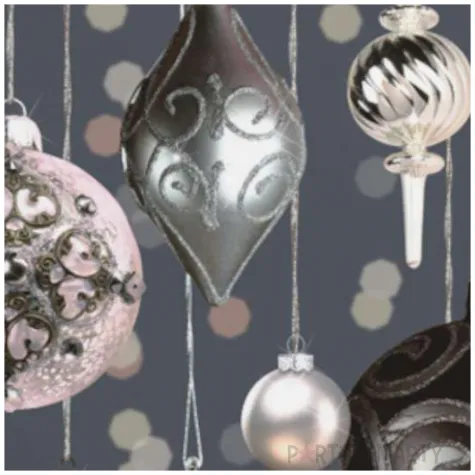 serwetki serwetki srebrno rozowe ozdoby swiateczne maki 33 cm 20 szt