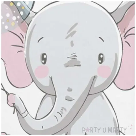 serwetki slonik z balonem blekitny maki 33 cm 20 szt