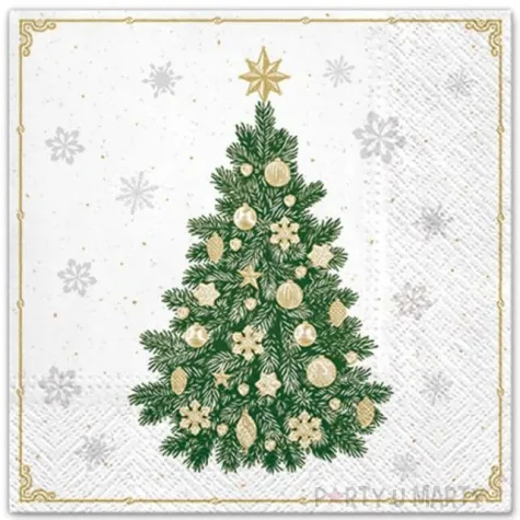 serwetki sniezne drzewko paw 33 cm 20 szt