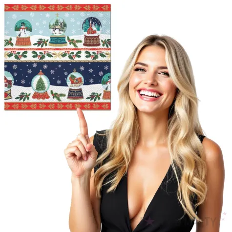 serwetki sniezne kule paw 33 cm 20 szt