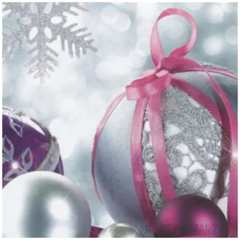 serwetki srebrno fioletowe ozdoby swiateczne maki 33 cm 20 szt