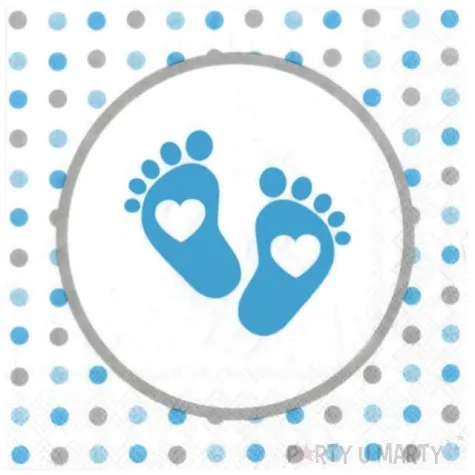 serwetki stopki baby shower boy partypal 33 cm 15 szt