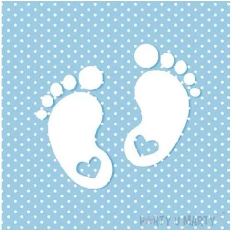 serwetki stopki blekitne maki 33 cm 20 szt