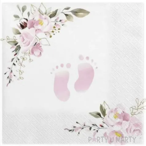 serwetki stopki rozowe jix 33 cm 20 szt