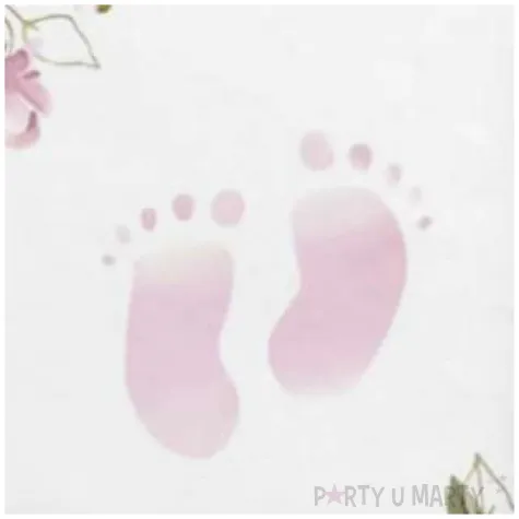 serwetki stopki rozowe jix 33 cm 20 szt