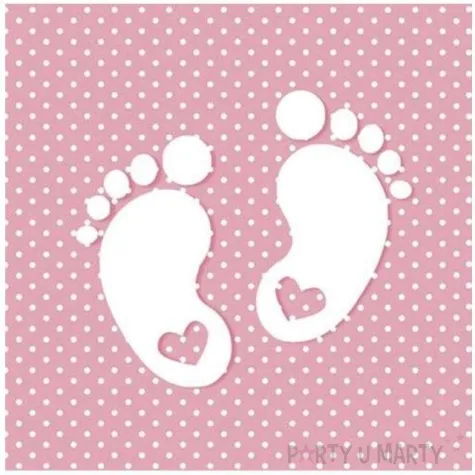 serwetki stopki rozowe maki 33 cm 20 szt