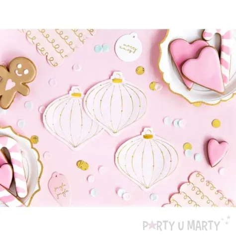serwetki swiateczna bombka partydeco rozowy pastelowy 12 cm 20 szt