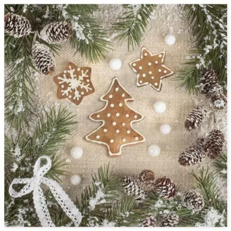 serwetki swiateczna dekoracja z piernikami maki 33 cm 20 szt