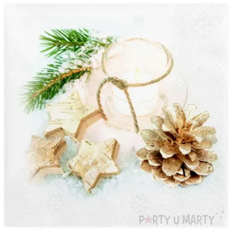 serwetki swiateczna dekoracja ze swiecznikiem maki 33 cm 20 szt