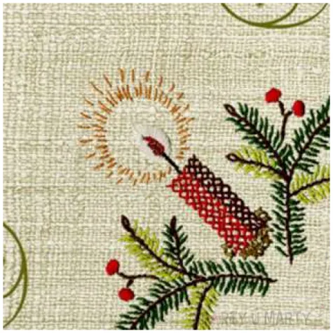 serwetki swiateczna haftowana swieczka maki 33 cm 20 szt