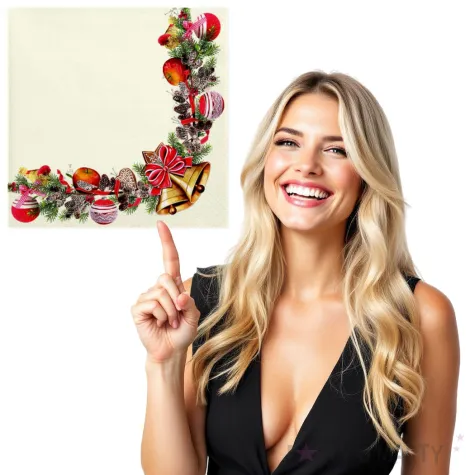 serwetki swiateczna ramka z dzwonkami maki 33 cm 20 szt