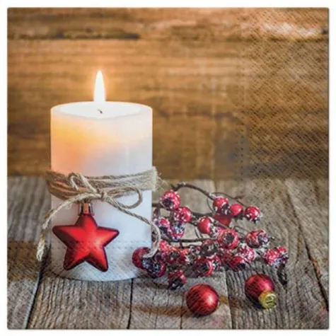 serwetki swiateczna swieca paw 33 cm 20 szt