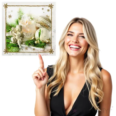 serwetki swiateczne biale dekoracje z aniolkiem maki 33 cm 20 szt