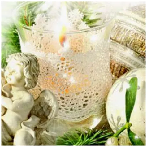 serwetki swiateczne biale dekoracje z aniolkiem maki 33 cm 20 szt