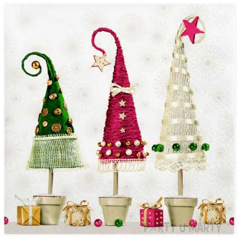 serwetki swiateczne choinki recznie robione