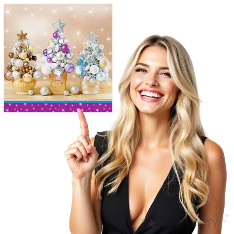 serwetki swiateczne choinki z bombek maki 33 cm 20 szt