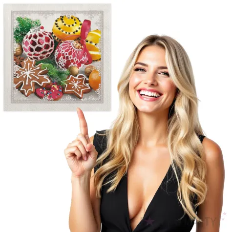 serwetki swiateczne ciastka bombki i pomarancze maki 33 cm 20 szt