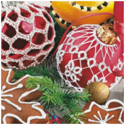 serwetki swiateczne ciastka bombki i pomarancze maki 33 cm 20 szt